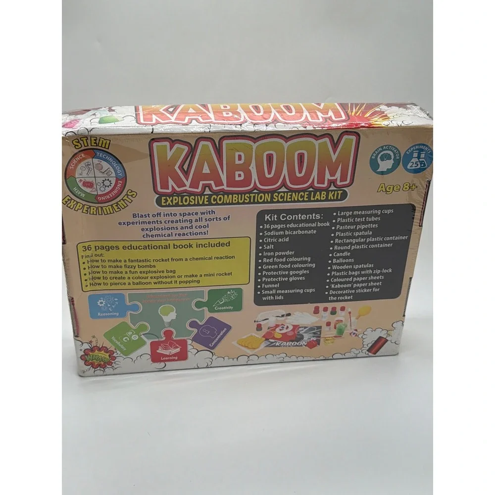Playz Kaboom Explosive Combustion Science Lab Kit STEM 25 Experiments Age 8+ NEW